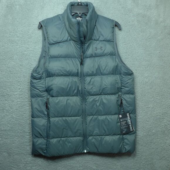 Under Armour Storm Down Vest 2.0 Gray Zip Up Men's Size Medium - Picture 1 of 10